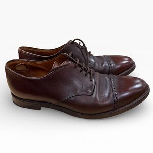 John Lobb Dark Brown Leather Oxfords